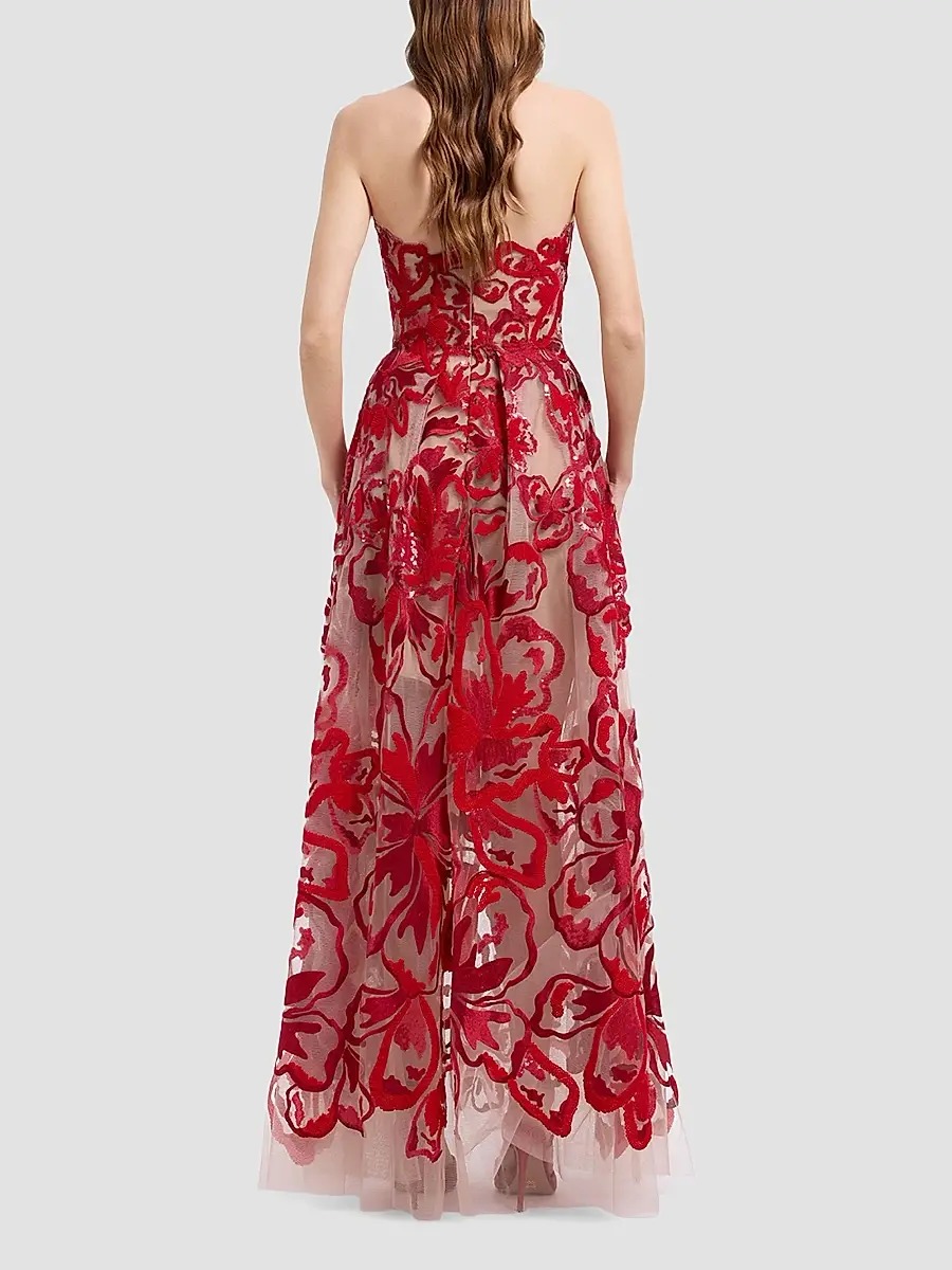Elie Saab Women's Velvet & Sequins Embroidered Tulle Gown | Thumbnail 3 Elie Saab Women's Velvet & Sequins Embroidered Tulle Gown | Thumbnail 3