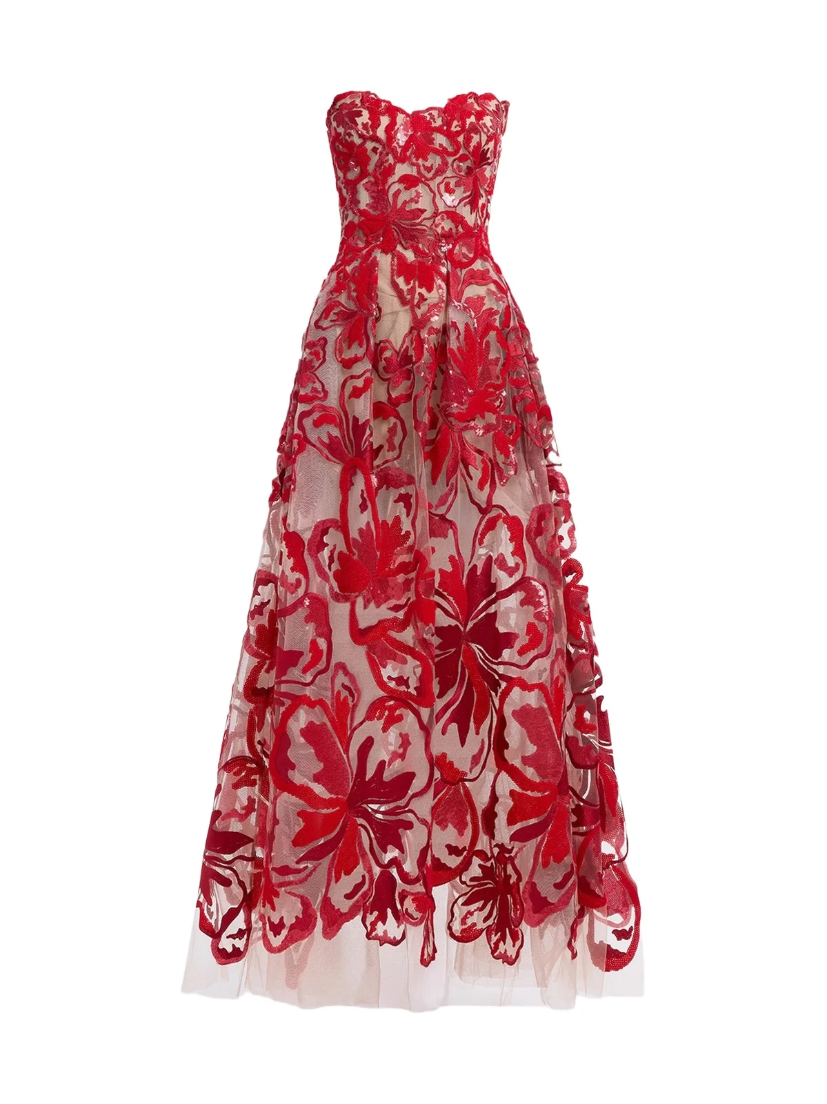 Elie Saab Women's Velvet & Sequins Embroidered Tulle Gown