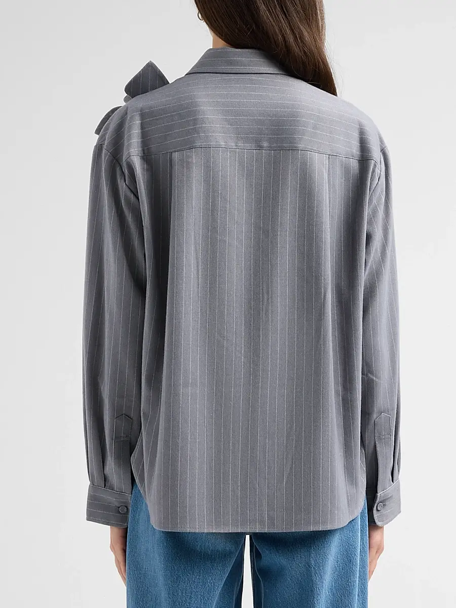 Aknvas Women's Flor 3D Rose Pinstripe Top | Thumbnail 3 Aknvas Women's Flor 3D Rose Pinstripe Top | Thumbnail 3