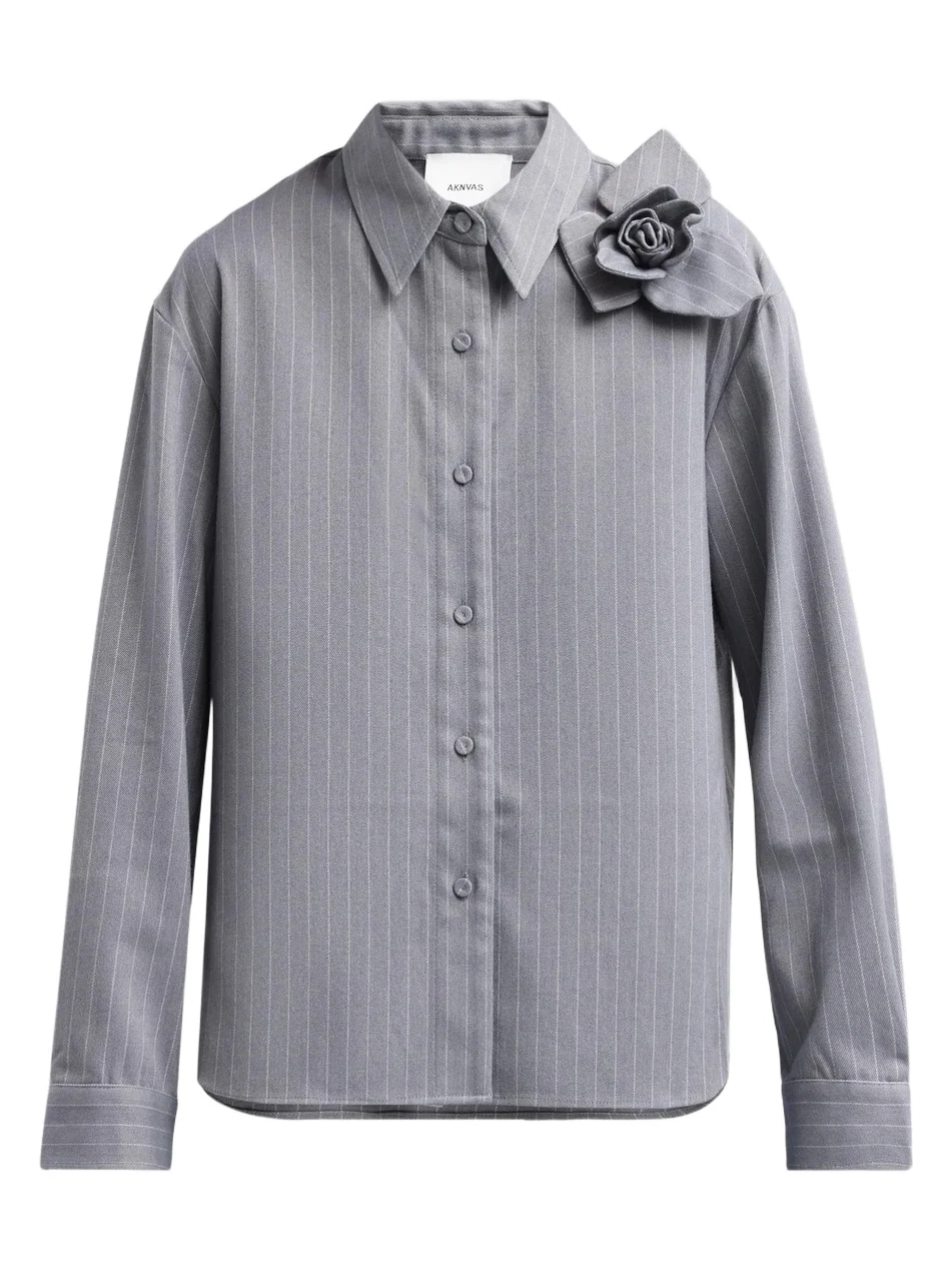Aknvas Women's Flor 3D Rose Pinstripe Top