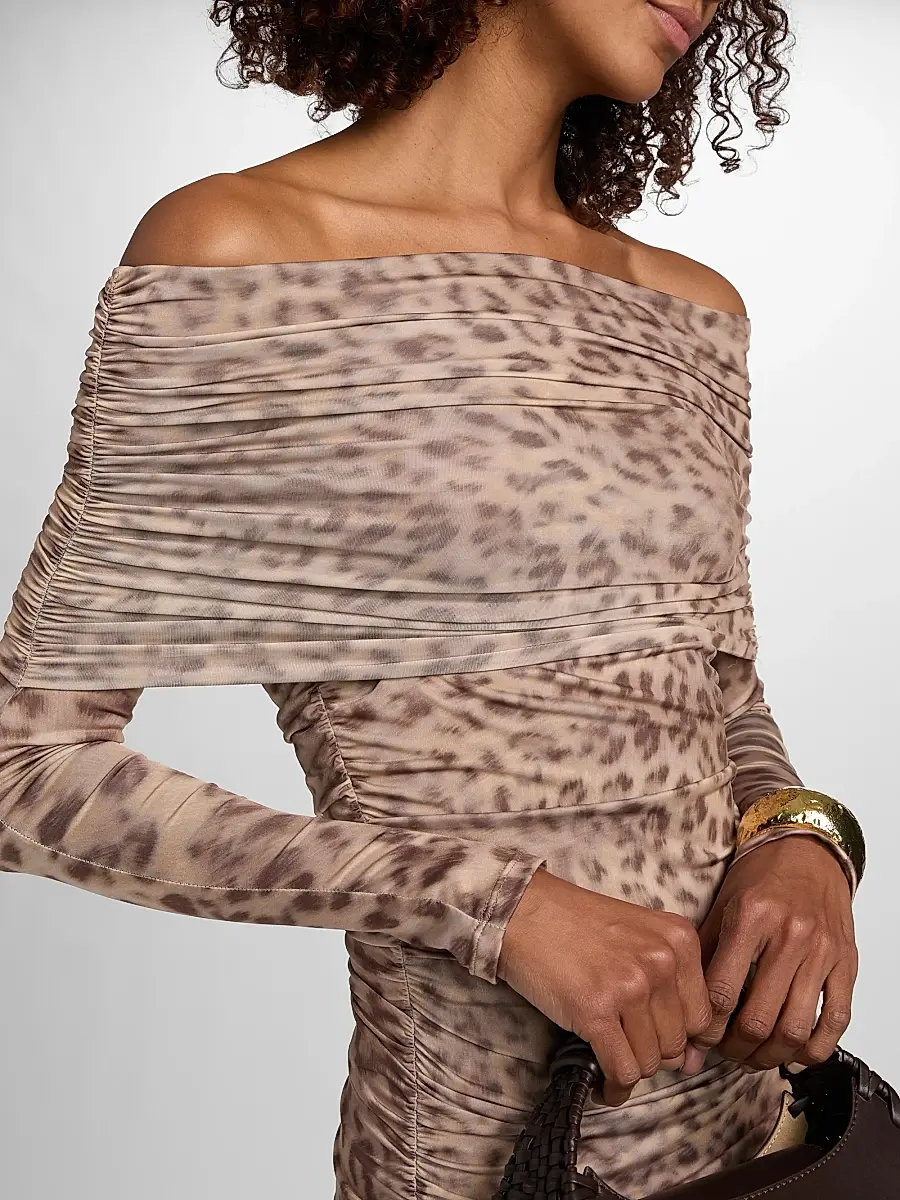 Lapointe Women's Printed Jersey Off-The-Shoulder Maxi Dress | Thumbnail 6 Lapointe Women's Printed Jersey Off-The-Shoulder Maxi Dress | Thumbnail 6