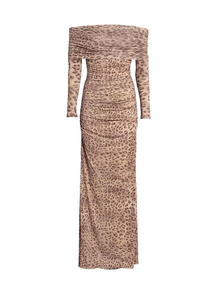 Lapointe Women's Printed Jersey Off-The-Shoulder Maxi Dress