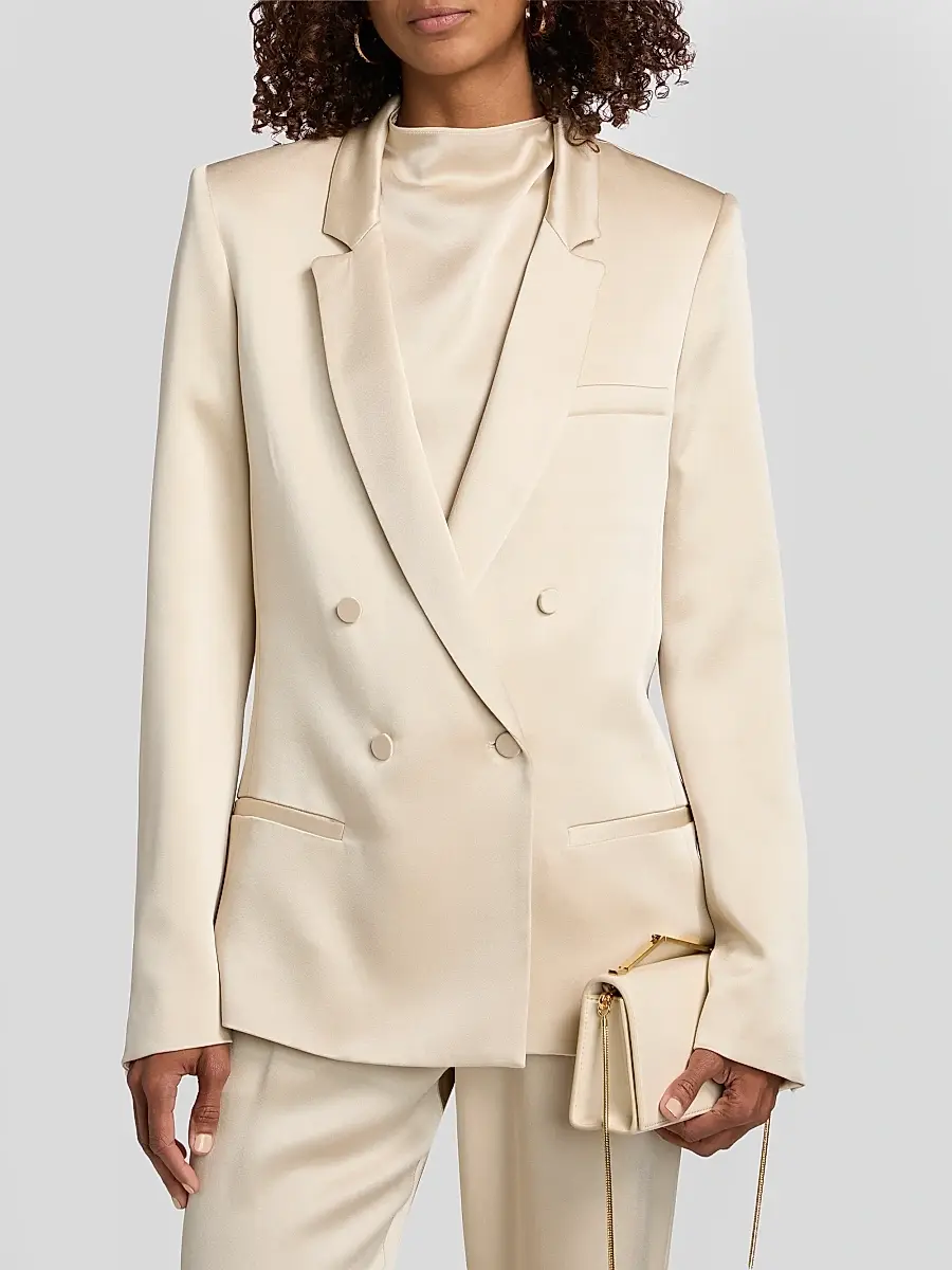 Lapointe Women's Satin Double-Breasted Blazer | Thumbnail 3 Lapointe Women's Satin Double-Breasted Blazer | Thumbnail 3