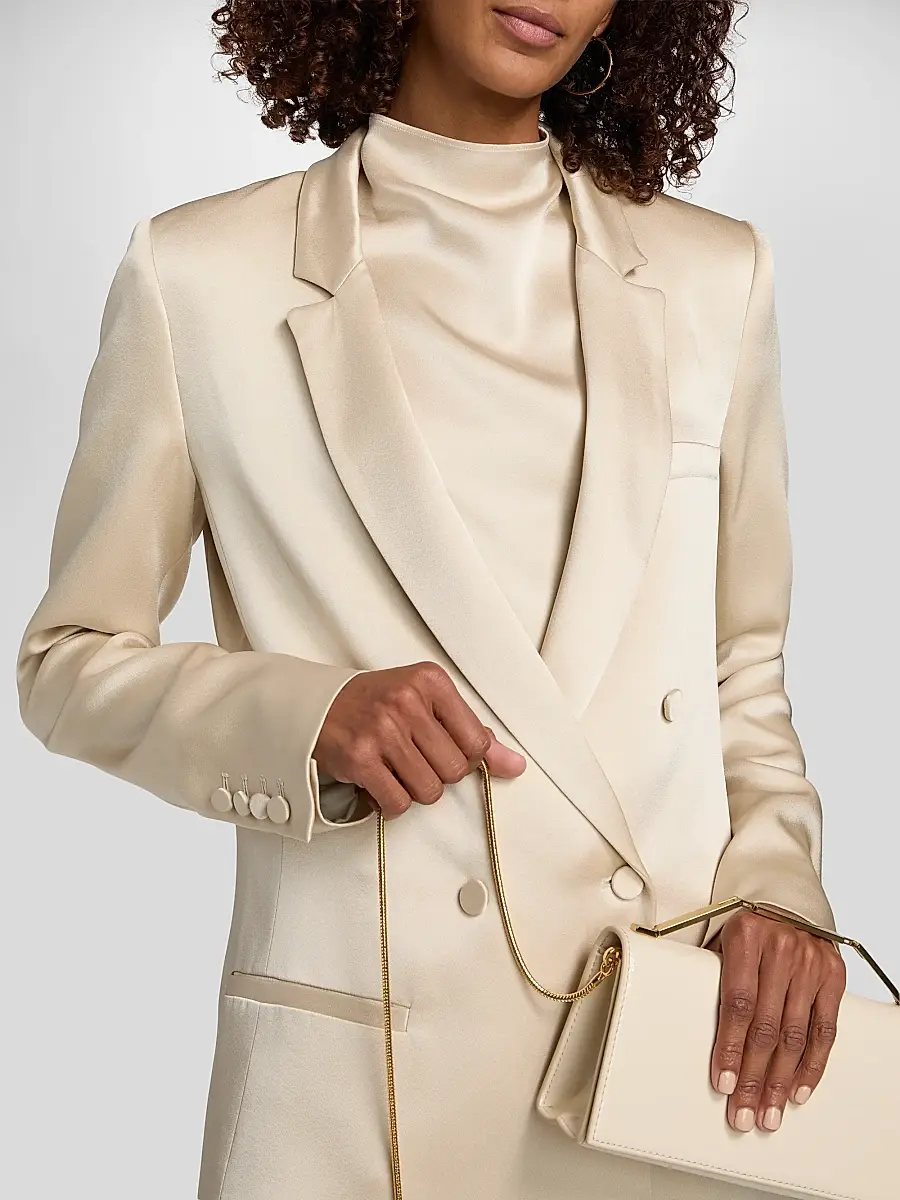 Lapointe Women's Satin Double-Breasted Blazer | Thumbnail 6 Lapointe Women's Satin Double-Breasted Blazer | Thumbnail 6