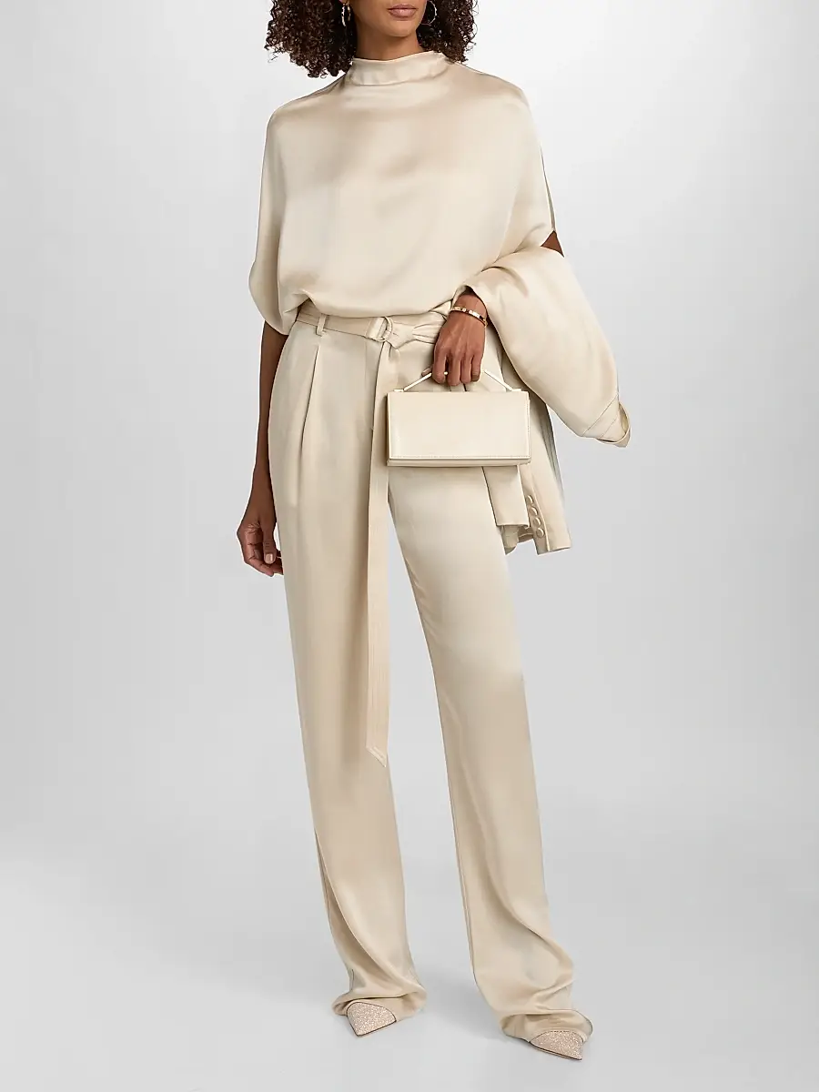 Lapointe Women's Satin Belted Pants | Thumbnail 2 Lapointe Women's Satin Belted Pants | Thumbnail 2