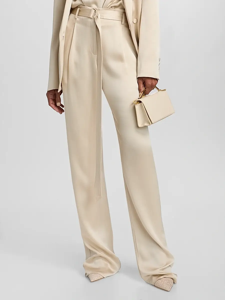Lapointe Women's Satin Belted Pants | Thumbnail 3 Lapointe Women's Satin Belted Pants | Thumbnail 3