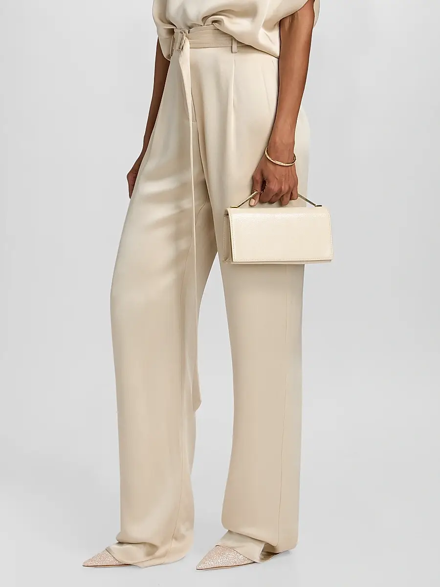 Lapointe Women's Satin Belted Pants | Thumbnail 4 Lapointe Women's Satin Belted Pants | Thumbnail 4