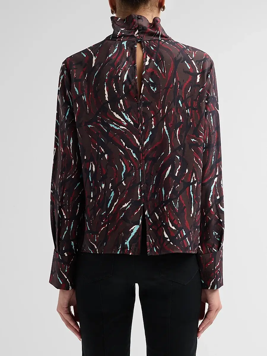 Proenza Schouler White Label Women's Ansel Printed Twill Top | Thumbnail 3 Proenza Schouler White Label Women's Ansel Printed Twill Top | Thumbnail 3