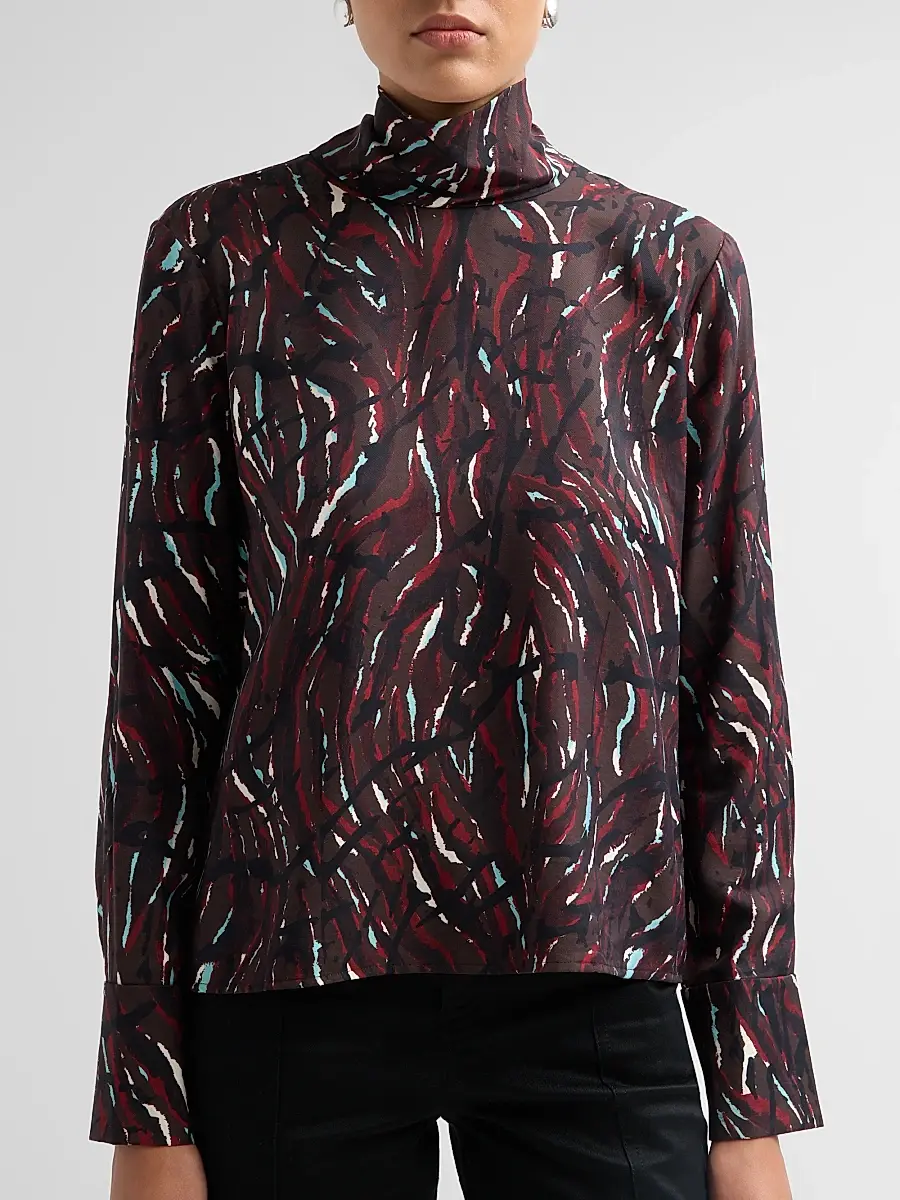 Proenza Schouler White Label Women's Ansel Printed Twill Top | Thumbnail 5 Proenza Schouler White Label Women's Ansel Printed Twill Top | Thumbnail 5