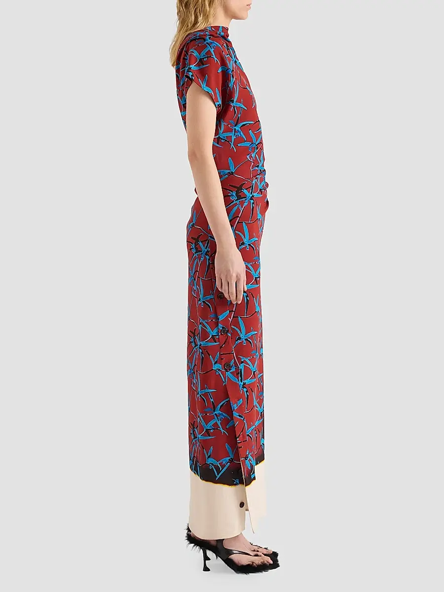 Proenza Schouler Women's Anais Printed Stretch Cady Layered Maxi Dress | Thumbnail 4