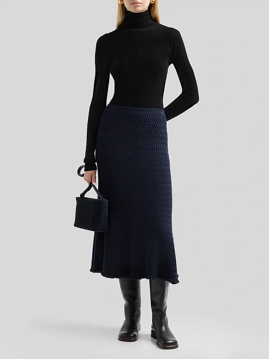 Proenza Schouler White Label Women's Magnolia Cable-Knit Midi Skirt | Thumbnail 2 Proenza Schouler White Label Women's Magnolia Cable-Knit Midi Skirt | Thumbnail 2