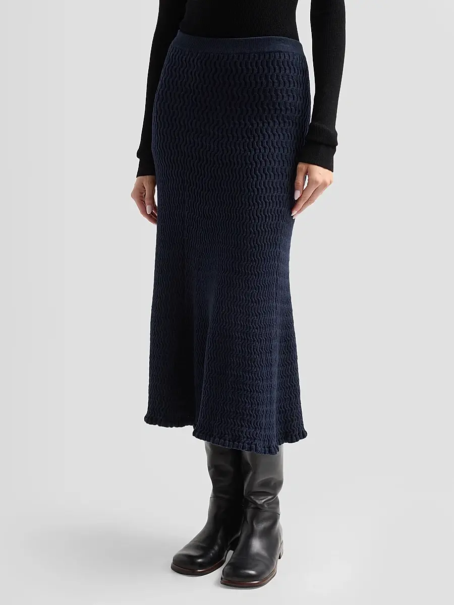 Proenza Schouler White Label Women's Magnolia Cable-Knit Midi Skirt | Thumbnail 4 Proenza Schouler White Label Women's Magnolia Cable-Knit Midi Skirt | Thumbnail 4