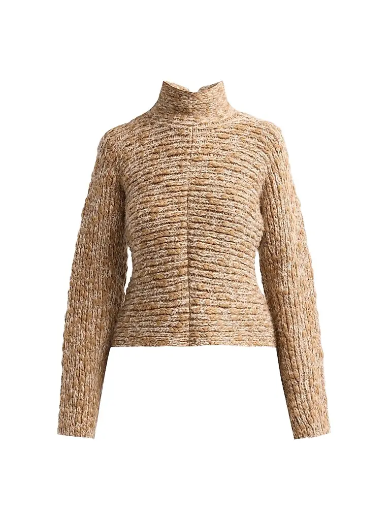 Proenza Schouler White Label Women's Pippa Chunky Horizontal Knit Sweater - Oat Melange | Image 1 Proenza Schouler White Label Women's Pippa Chunky Horizontal Knit Sweater - Oat Melange | Image 1