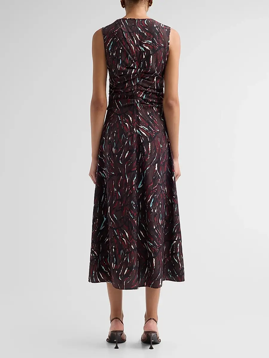 Proenza Schouler White Label Women's Clem Printed Soft Twill Midi Dress | Thumbnail 3