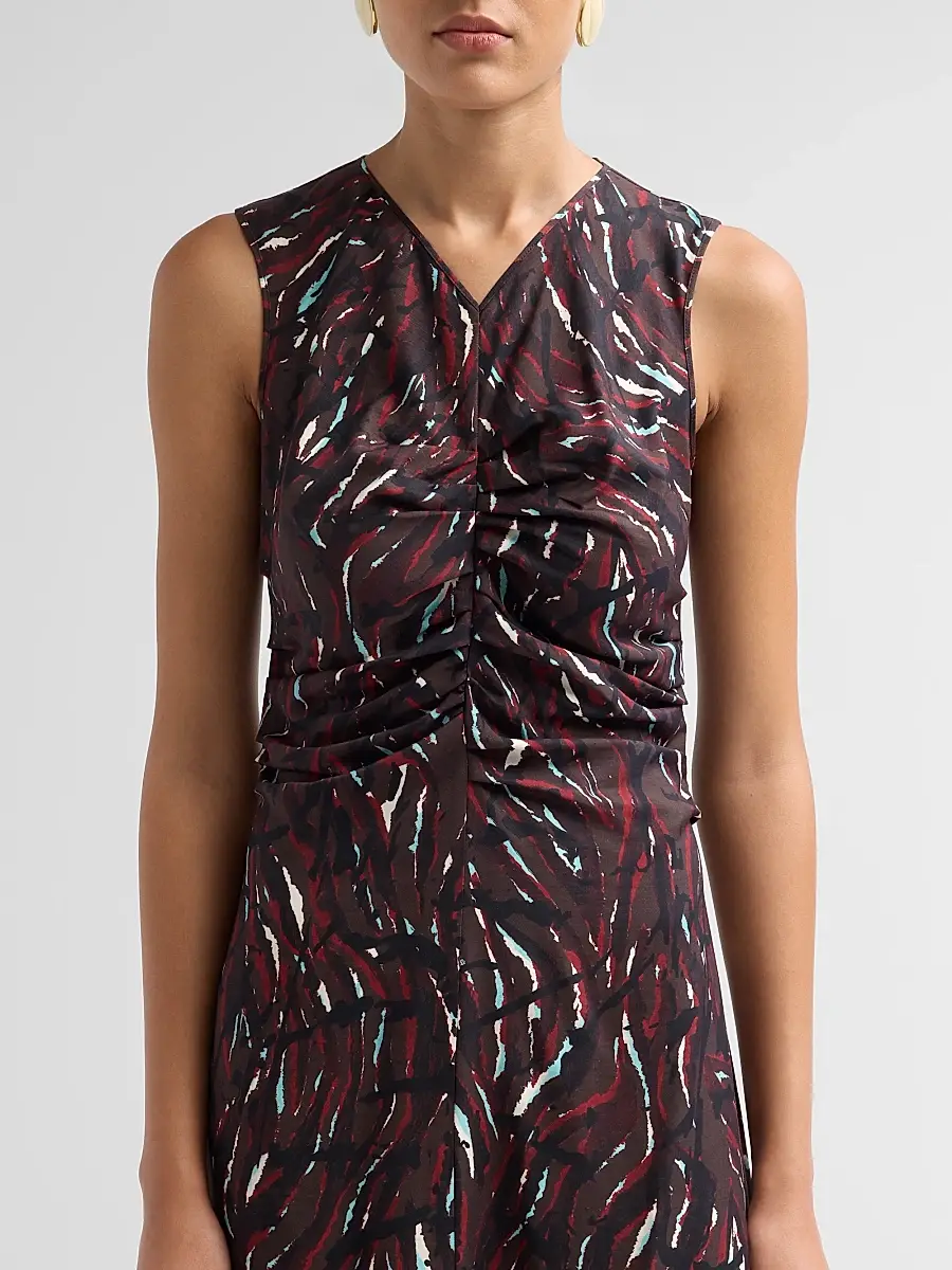 Proenza Schouler White Label Women's Clem Printed Soft Twill Midi Dress | Thumbnail 5