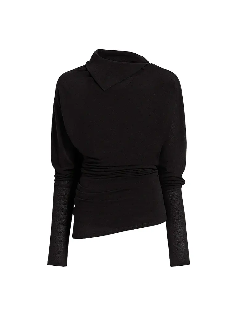 Proenza Schouler Women's Golda Gauzy Jersey Top - Black | Image 1 Proenza Schouler Women's Golda Gauzy Jersey Top - Black | Image 1