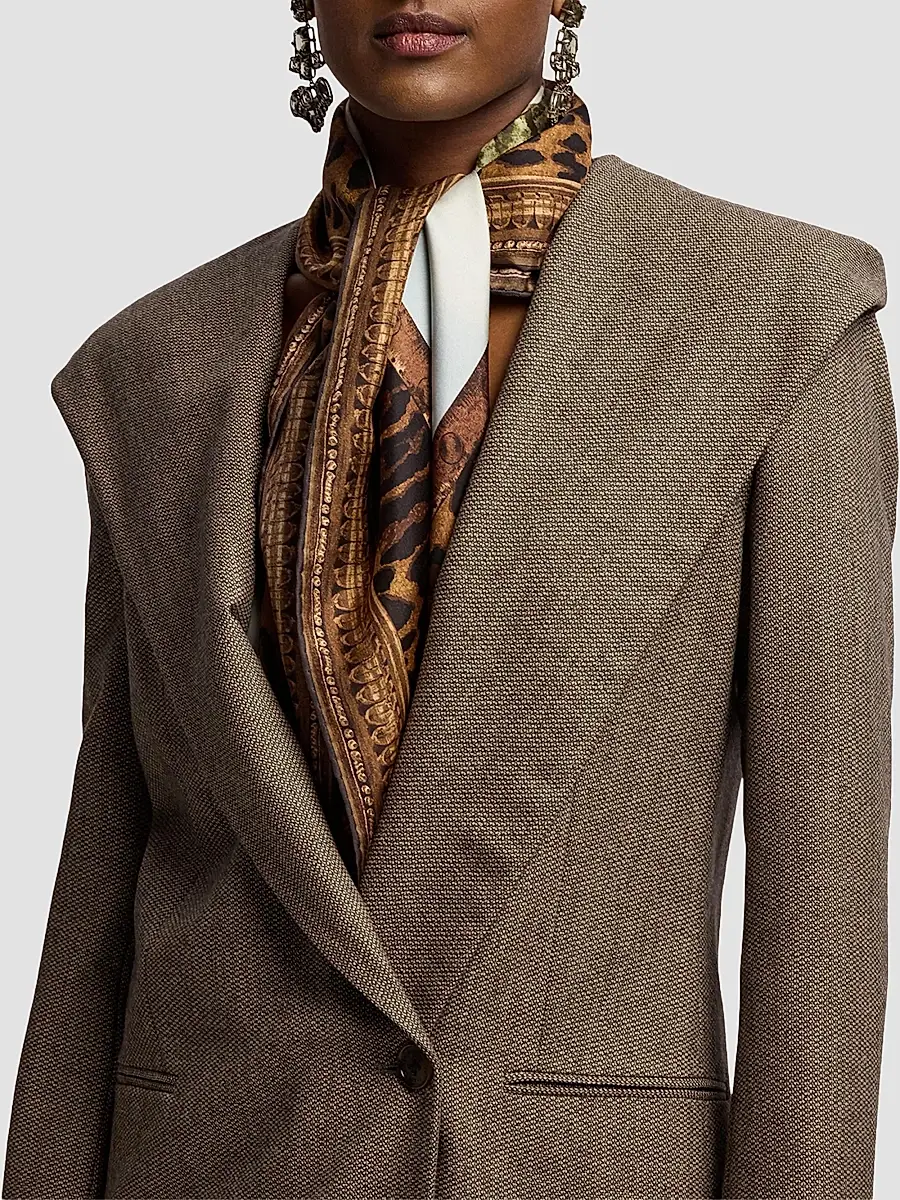Ralph Lauren Collection Women's Stassie Birdseye Tweed Hooded Blazer | Thumbnail 6 Ralph Lauren Collection Women's Stassie Birdseye Tweed Hooded Blazer | Thumbnail 6