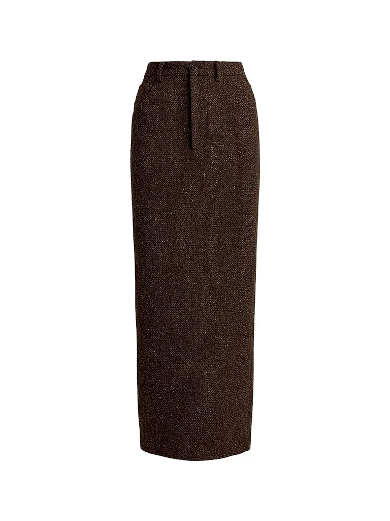 Ralph Lauren Collection Women's Fontaine Textured Tweed Pencil Skirt - Brown | Image 1 Ralph Lauren Collection Women's Fontaine Textured Tweed Pencil Skirt - Brown | Image 1