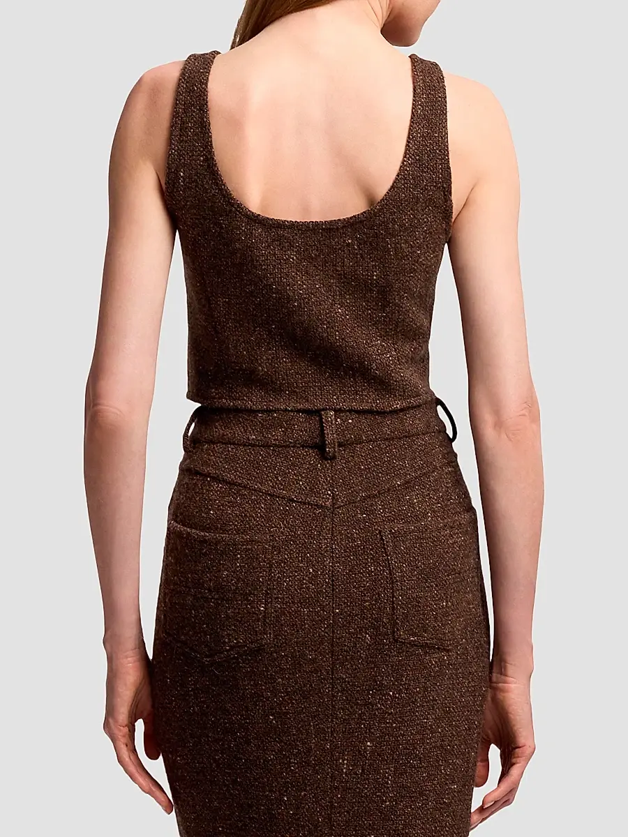 Ralph Lauren Collection Women's Sherry Wool-Blend Donegal Tweed Top | Thumbnail 3