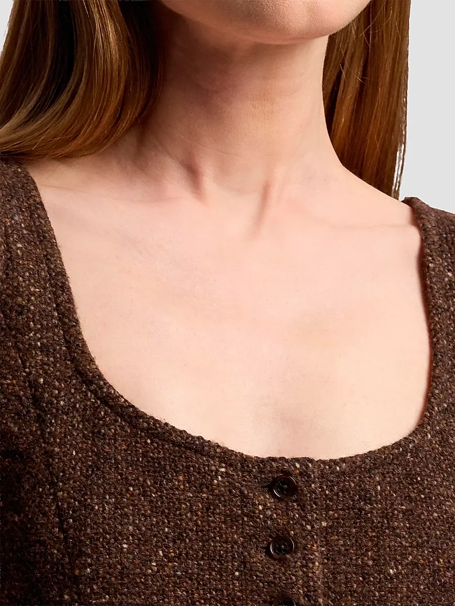 Ralph Lauren Collection Women's Sherry Wool-Blend Donegal Tweed Top | Thumbnail 5