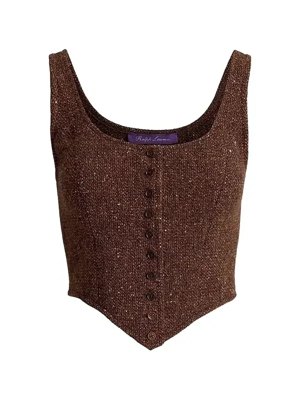 Women's Sherry Wool-Blend Donegal Tweed Top Women's Sherry Wool-Blend Donegal Tweed Top