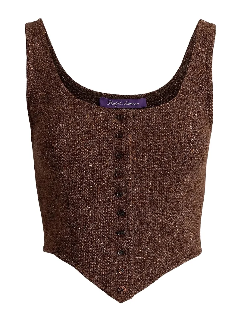 Women's Sherry Wool-Blend Donegal Tweed Top Women's Sherry Wool-Blend Donegal Tweed Top