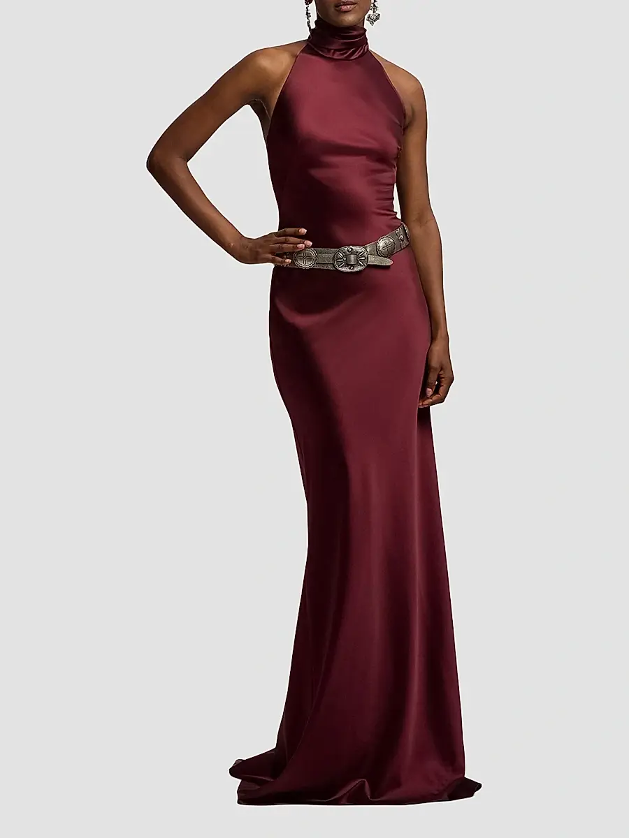 Ralph Lauren Collection Women's Chilton Satin Evening Dress | Thumbnail 2 Ralph Lauren Collection Women's Chilton Satin Evening Dress | Thumbnail 2