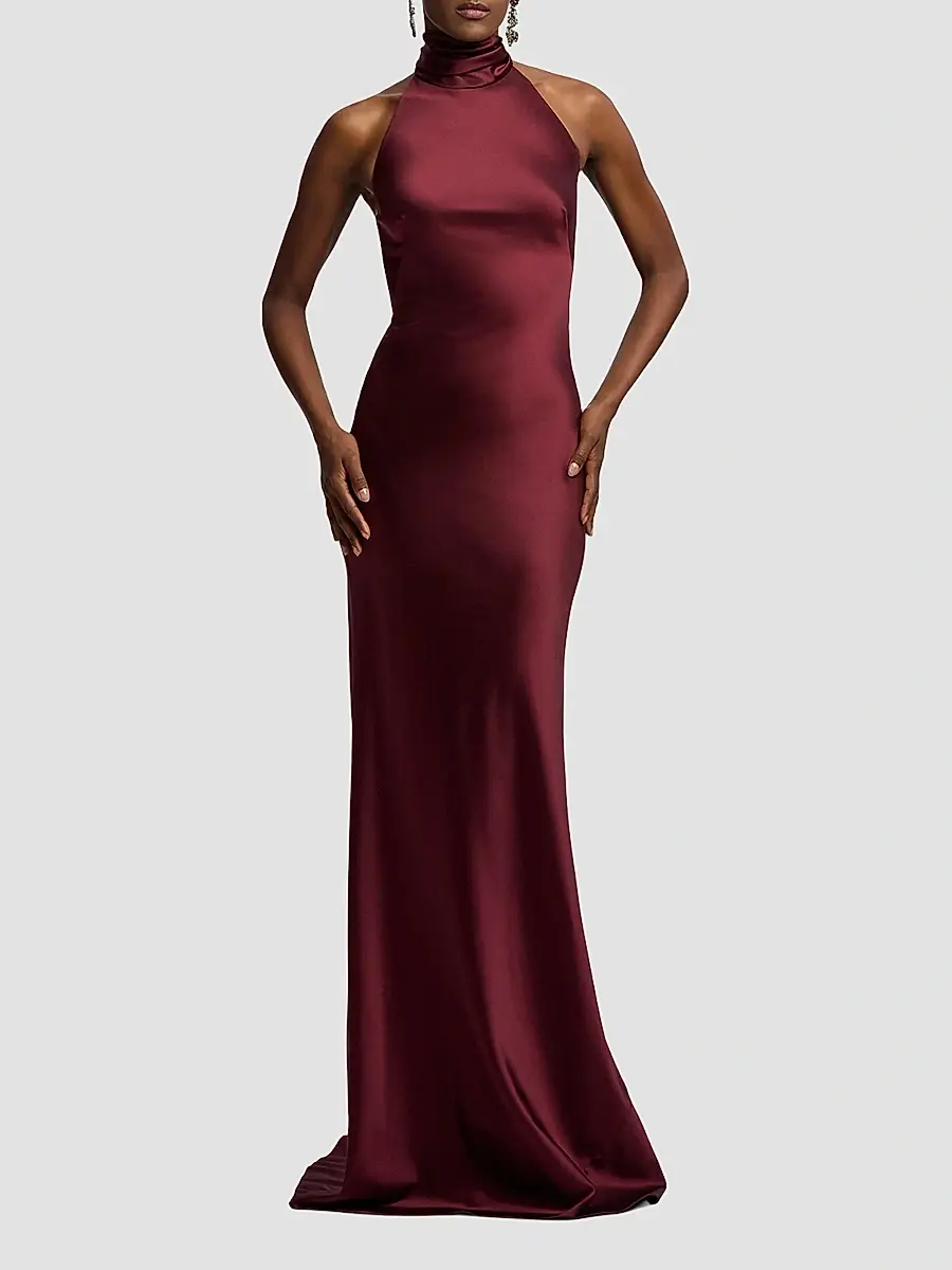 Ralph Lauren Collection Women's Chilton Satin Evening Dress | Thumbnail 4 Ralph Lauren Collection Women's Chilton Satin Evening Dress | Thumbnail 4