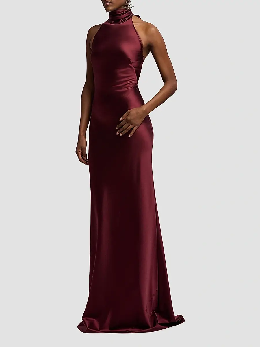 Ralph Lauren Collection Women's Chilton Satin Evening Dress | Thumbnail 5 Ralph Lauren Collection Women's Chilton Satin Evening Dress | Thumbnail 5