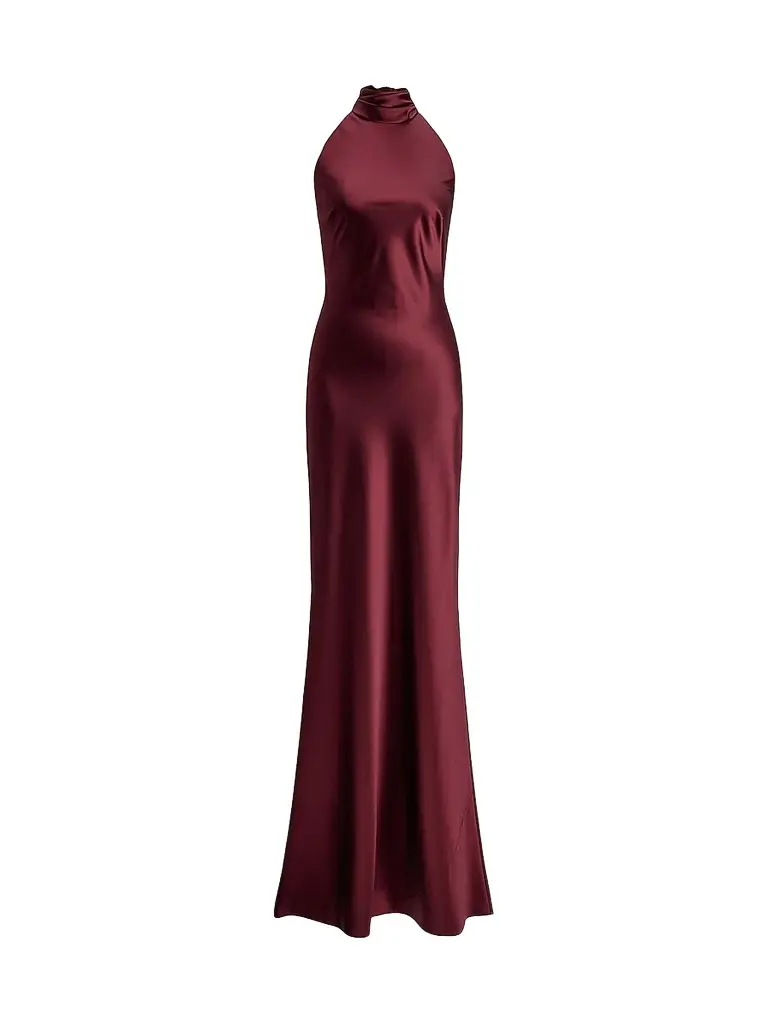 Ralph Lauren Collection Women's Chilton Satin Halter Gown - Red | Image 1 Ralph Lauren Collection Women's Chilton Satin Halter Gown - Red | Image 1