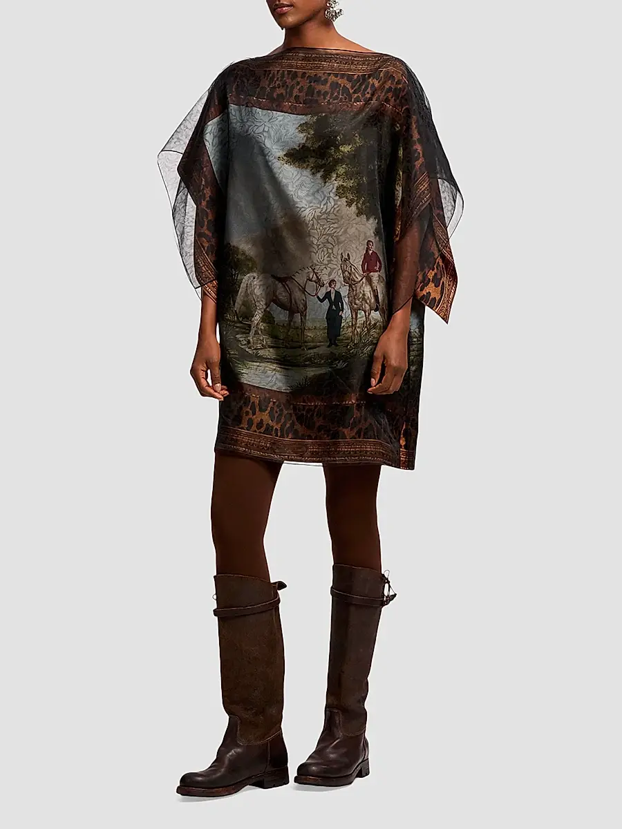 Ralph Lauren Collection Women's Orianne Scenic Twill Tunic Dress | Thumbnail 5 Ralph Lauren Collection Women's Orianne Scenic Twill Tunic Dress | Thumbnail 5