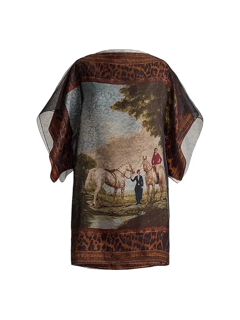 Ralph Lauren Collection Women's Orianne Scenic Twill Tunic Dress - Tan Multi | Image 1 Ralph Lauren Collection Women's Orianne Scenic Twill Tunic Dress - Tan Multi | Image 1