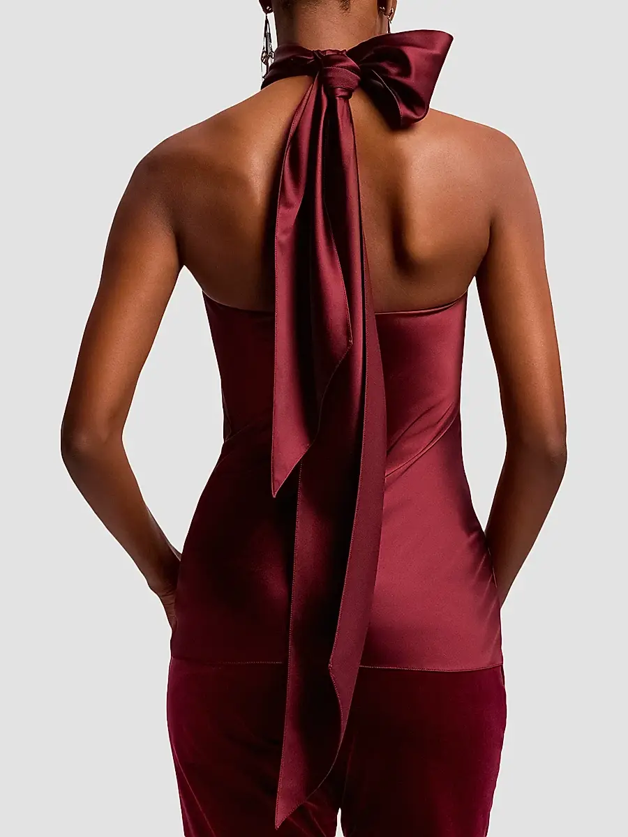 Ralph Lauren Collection Women's Chilton Satin Halter Blouse | Thumbnail 3 Ralph Lauren Collection Women's Chilton Satin Halter Blouse | Thumbnail 3