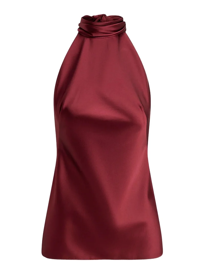 Ralph Lauren Collection Women's Chilton Satin Halter Blouse