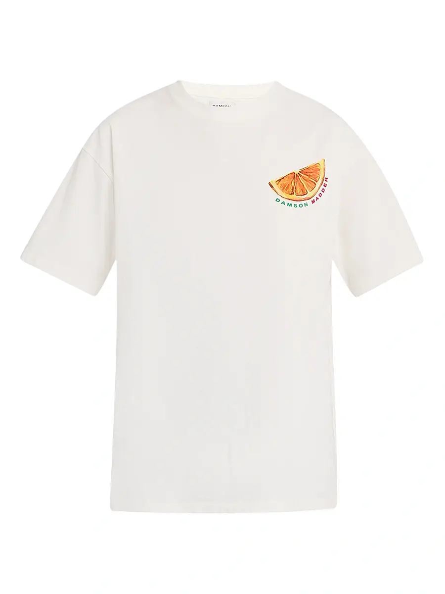 Damson Madder Women's Spritz Crewneck Boyfriend T-Shirt - White | Image 1 Damson Madder Women's Spritz Crewneck Boyfriend T-Shirt - White | Image 1