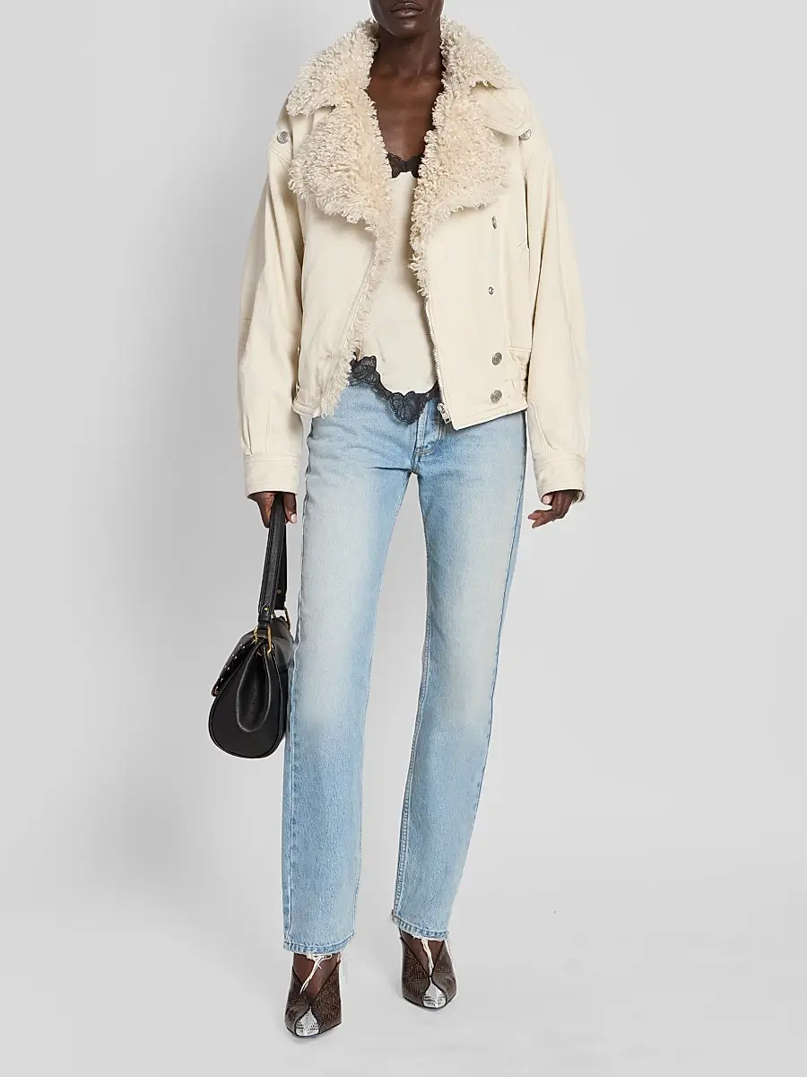 Isabel Marant Women's Valineo Sherpa-Lined Denim Jacket | Thumbnail 2 Isabel Marant Women's Valineo Sherpa-Lined Denim Jacket | Thumbnail 2