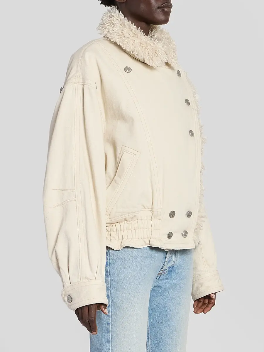 Isabel Marant Women's Valineo Sherpa-Lined Denim Jacket | Thumbnail 4 Isabel Marant Women's Valineo Sherpa-Lined Denim Jacket | Thumbnail 4