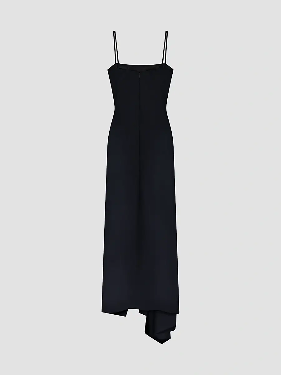 Givenchy Women's Sliced Long Slashed Dress in Crepe Cady - Black | Thumbnail 2 Givenchy Women's Sliced Long Slashed Dress in Crepe Cady - Black | Thumbnail 2