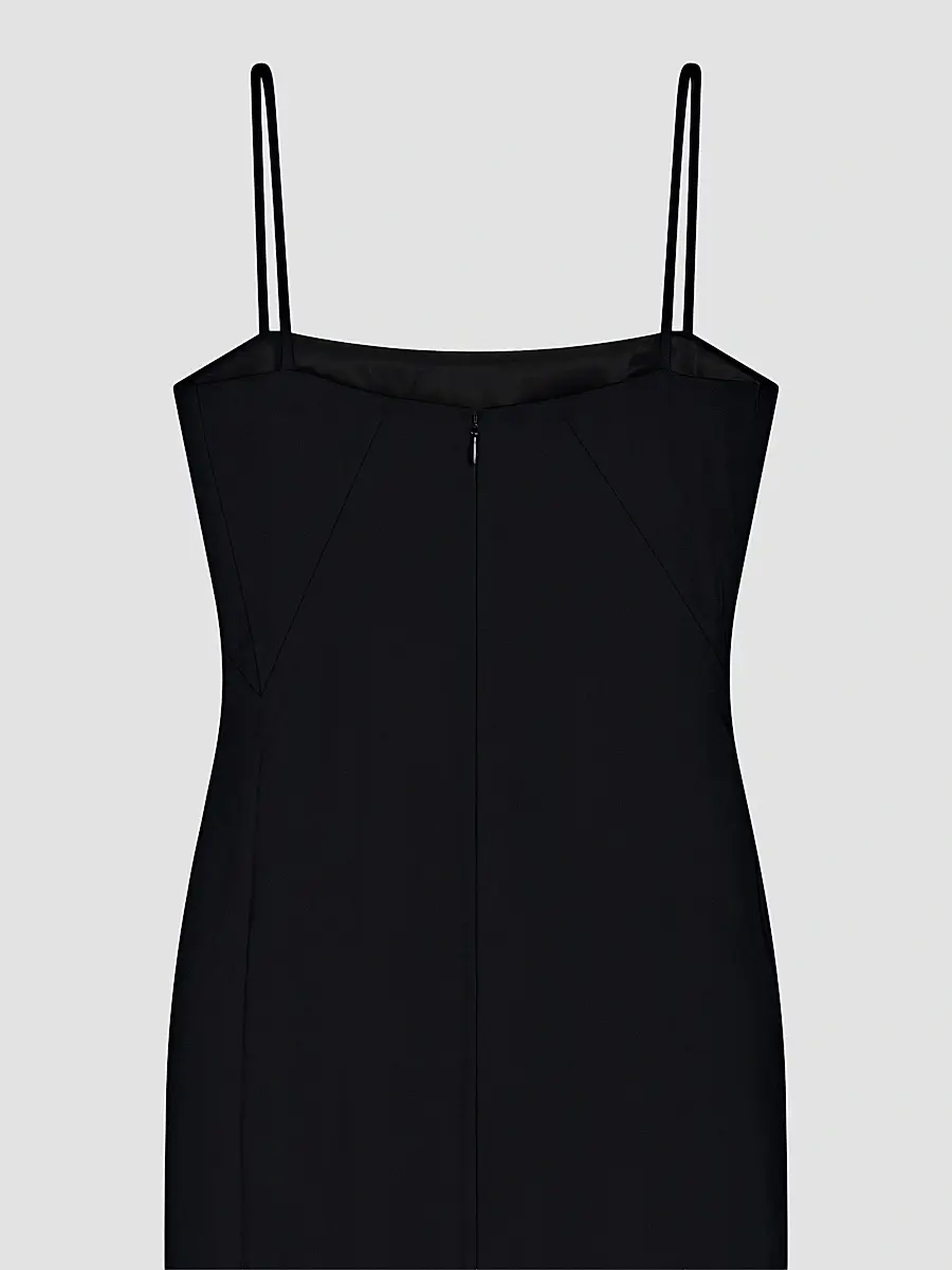 Givenchy Women's Sliced Long Slashed Dress in Crepe Cady - Black | Thumbnail 6 Givenchy Women's Sliced Long Slashed Dress in Crepe Cady - Black | Thumbnail 6
