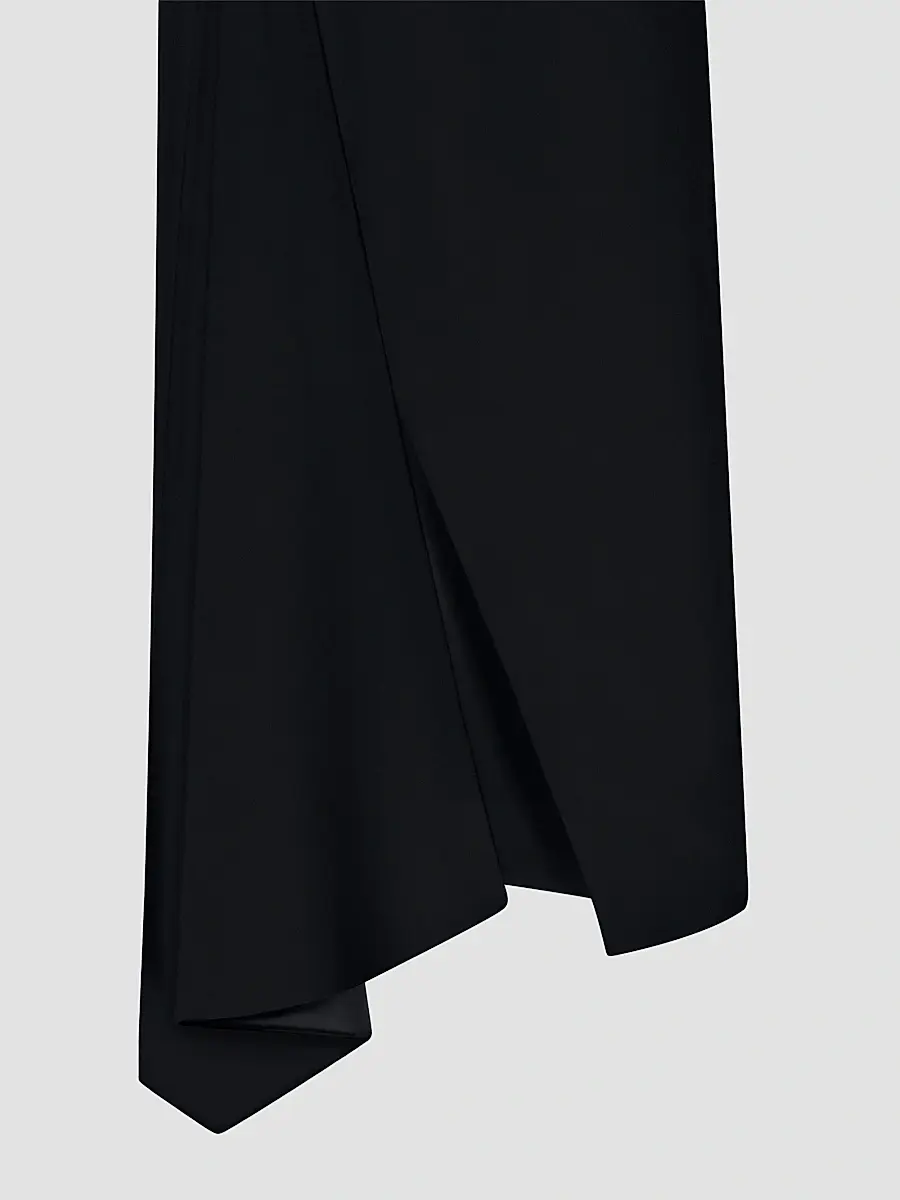 Givenchy Women's Sliced Long Slashed Dress in Crepe Cady - Black | Thumbnail 7 Givenchy Women's Sliced Long Slashed Dress in Crepe Cady - Black | Thumbnail 7