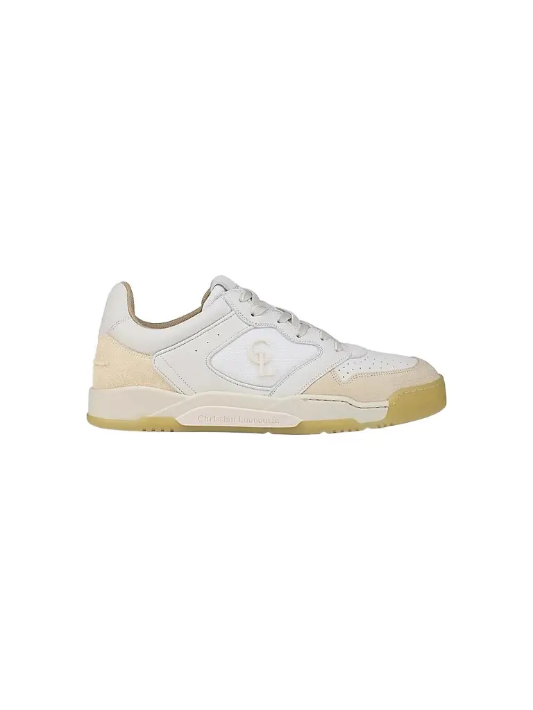 Christian Louboutin Men's Basketball 1 Retro Sneakers - Egg Shell | Image 1 Christian Louboutin Men's Basketball 1 Retro Sneakers - Egg Shell | Image 1