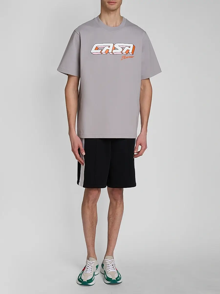 Casablanca Men's Casa Racing 3D Printed Cotton Crewneck T-Shirt | Thumbnail 2