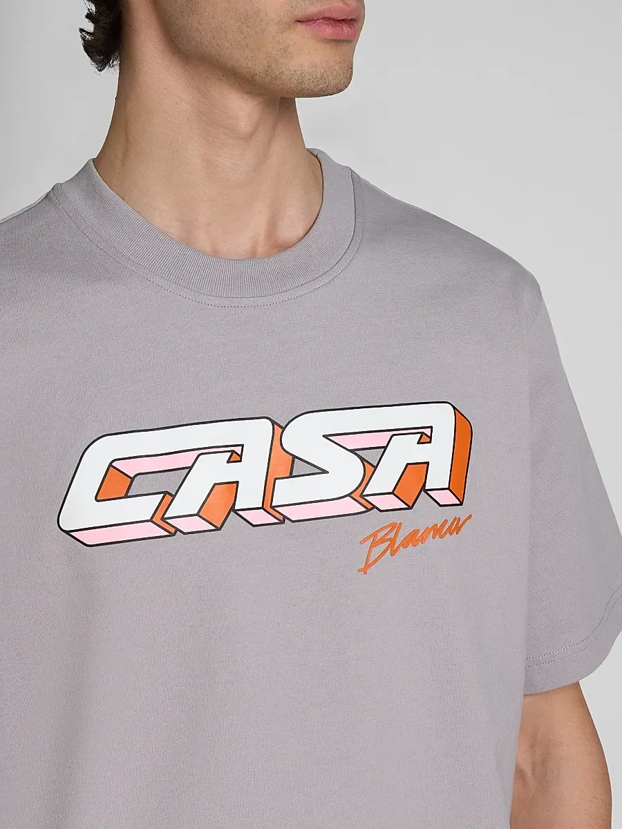 Casablanca Men's Casa Racing 3D Printed Cotton Crewneck T-Shirt | Thumbnail 5