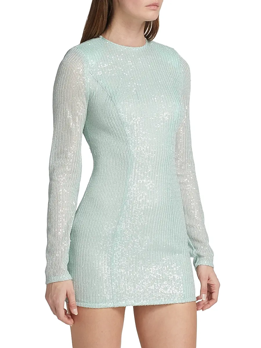 Rotate Birger Christensen Women's Sequined Open-Back Minidress | Thumbnail 4 Rotate Birger Christensen Women's Sequined Open-Back Minidress | Thumbnail 4