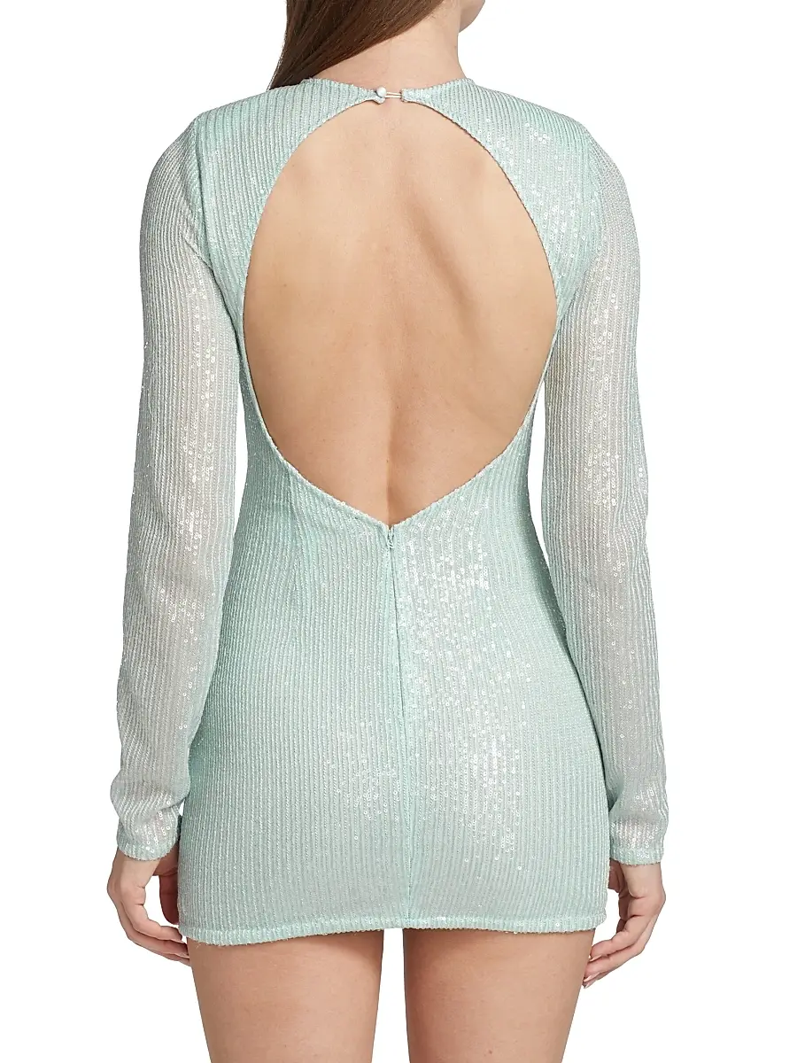 Rotate Birger Christensen Women's Sequined Open-Back Minidress | Thumbnail 5 Rotate Birger Christensen Women's Sequined Open-Back Minidress | Thumbnail 5