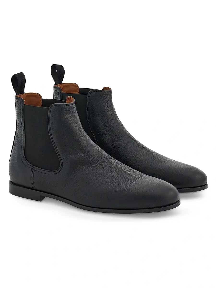 Ferragamo Men's Sterling Leather Chelsea Boots | Thumbnail 2 Ferragamo Men's Sterling Leather Chelsea Boots | Thumbnail 2
