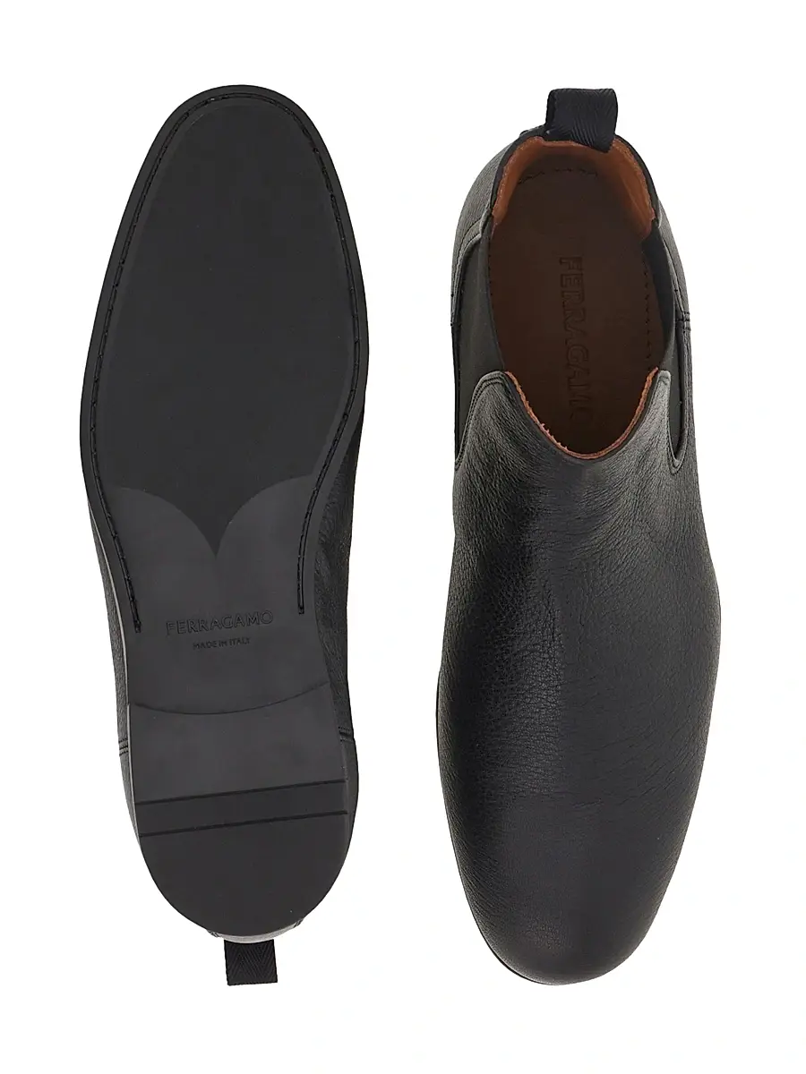 Ferragamo Men's Sterling Leather Chelsea Boots | Thumbnail 4 Ferragamo Men's Sterling Leather Chelsea Boots | Thumbnail 4