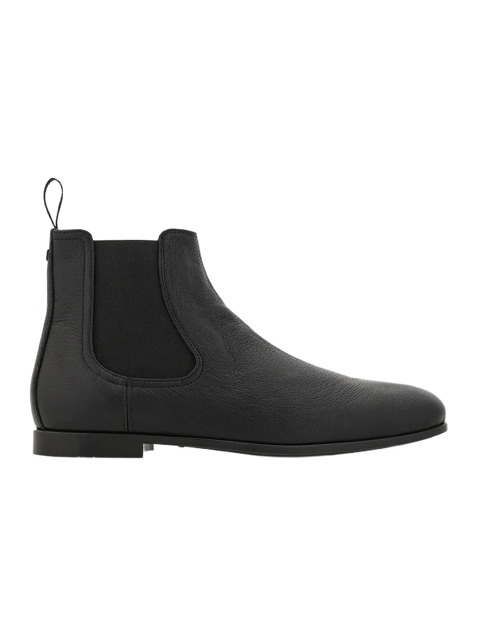 Ferragamo Men's Sterling Leather Chelsea Boots