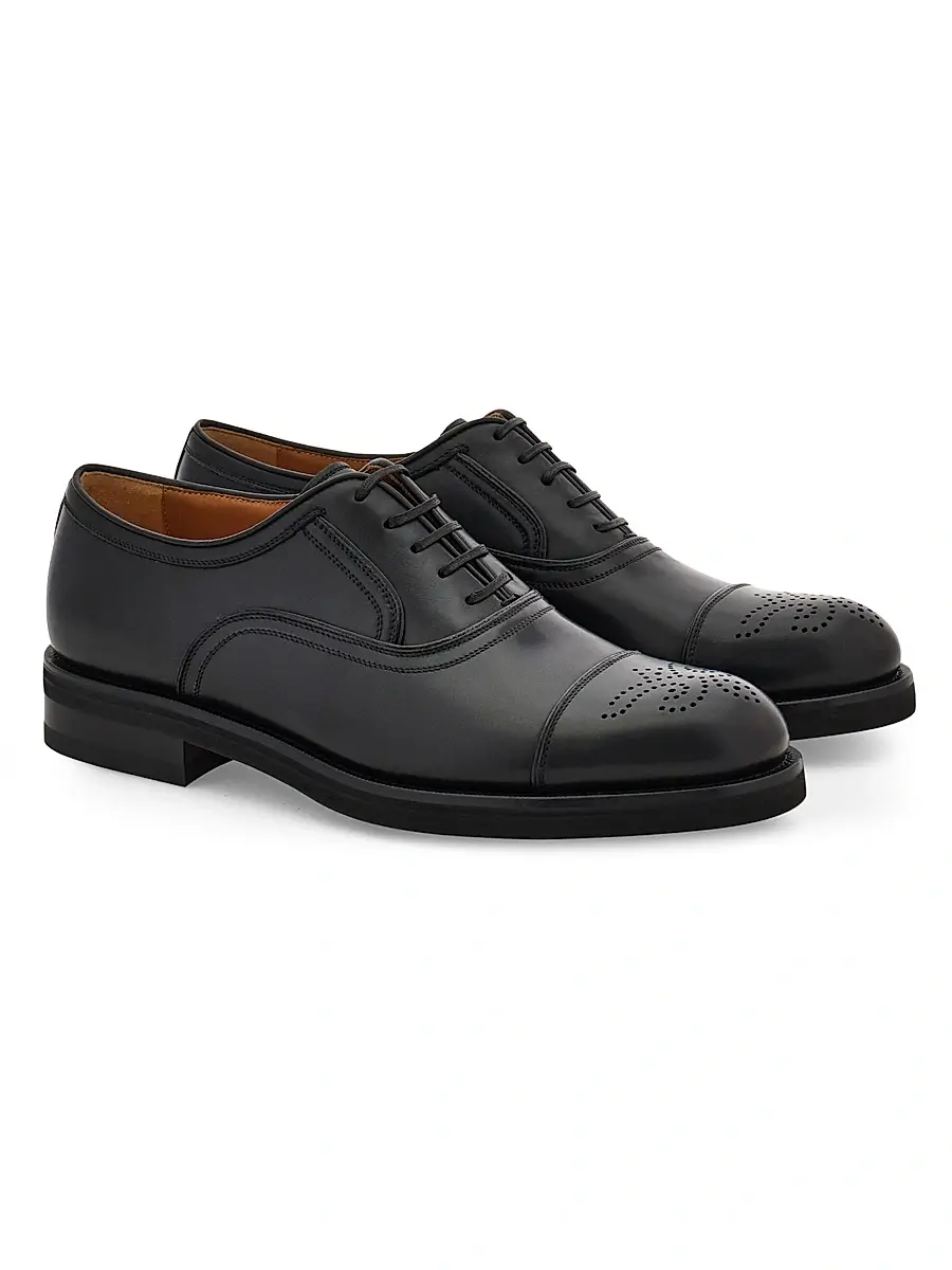 Ferragamo Men's Sebastiano Leather Oxford Brogues | Thumbnail 2