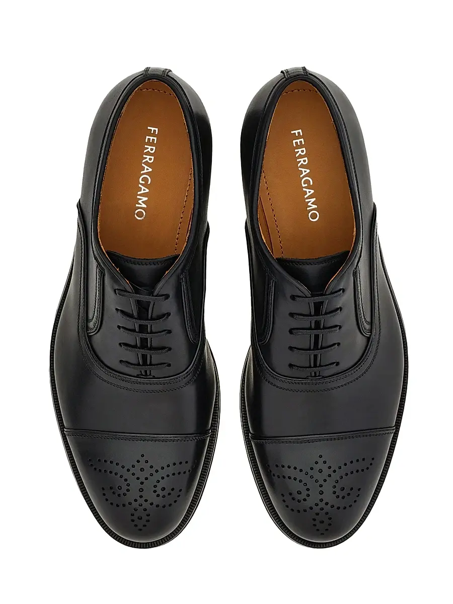 Ferragamo Men's Sebastiano Leather Oxford Brogues | Thumbnail 3